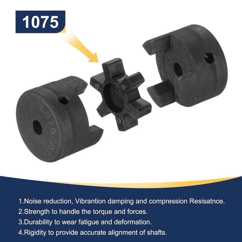 uxcell 3/8" L075 Flexible 3-Piece L-Jaw Coupling Coupler Set &