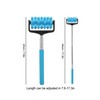 Telescopic Portable Muscle Roller Blue- Non-Slip Grip Massager with Adjustable