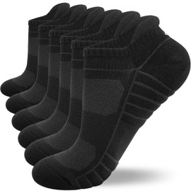 Lapulas Ankle Socks Thick Cushioned Trainer Mens Sports Cotton Running Women Low Cut Breathable Athletic Sock (6 Pairs)