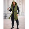 Runcati Mens Renaissance Hooded Surcoat Medieval Knight Sleeveless Tunic Tops