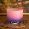 TOPFUND 432Hz Pink Purple F Note Crystal Singing Bowl Heart