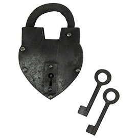 Treasure Gurus Unique Large Heart Shaped Railroad Padlock w/Keys