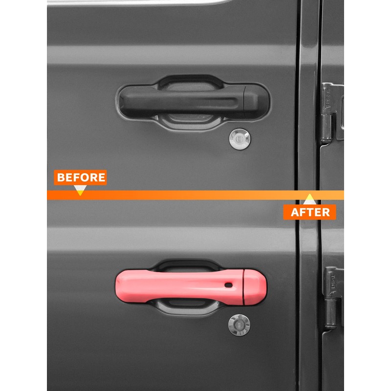 Savadicar 5-Piece Pink Door Handle Cover Trim Set for Jeep