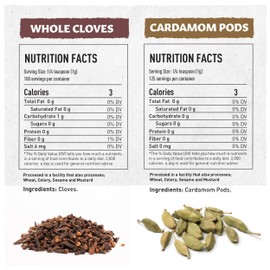 Eastanbul Cardamom Pods and Cloves, Green Cardamom Pods Whole 4.4oz & Whole Cloves 3.5oz, Perfect for Tea, Cardomam Seeds for Coffee, Spice Buddies