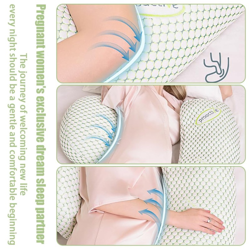 Pregnancy Pillow with Detachable & Adjustable Pillow Cover, Soft Pregnancy