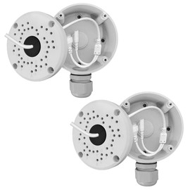 Security Camera Cable Hide Junction Box, Universal Mount for Bullet Cameras, Durable Aluminum Waterproof Housing for Outdoor Surveillance System (2 Pack)