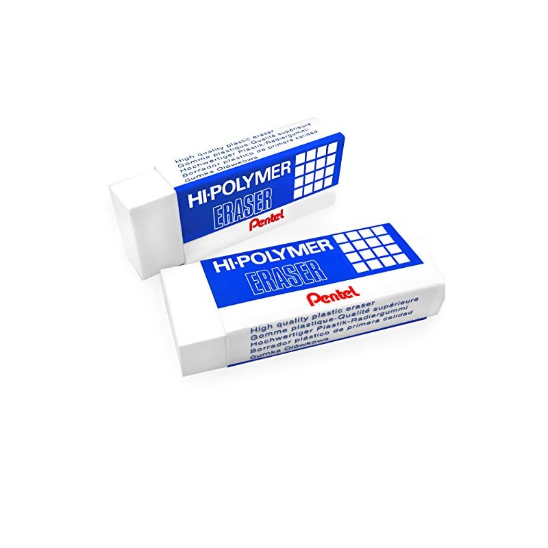 Hi-Polymer Large Plastic Rubbers Erasers - White - Pack of