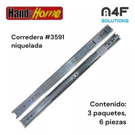 Handyhome Corredera Cajón Handy Home 50cm X 3.5cm 3 Paquetes 6 Pz 3591