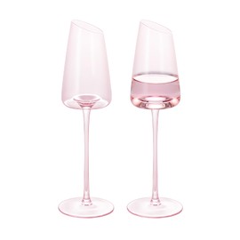 KAMMAK Crystal Red Wine Glasses Set of 2, 7.44 oz Stemmed Glasses, XH019