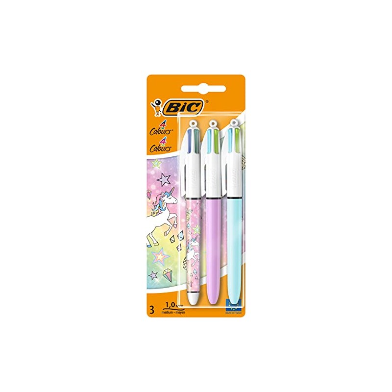 BIC 4 Colours Fun and Decors Ball Pens Medium Point