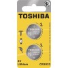 Toshiba Cr2032 Lithium Coin Cell Battery 220Mah 2 Pack For