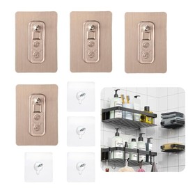 Paquete de 8 adhesivos de repuesto para ducha, tiras adhesivas para estanteria ducha para bao,ganchos de pared transparentes resistentes e...         