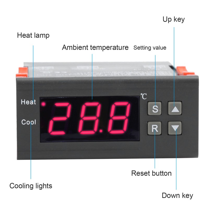 Electronic Digital Display Thermostat Double Output Temperature Controller for Floor