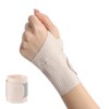 JIMAMIJI 手首サポーター 肌色 スポーツ用 薄型 腕サポート 左右兼用 1つ入り (ホワイト)