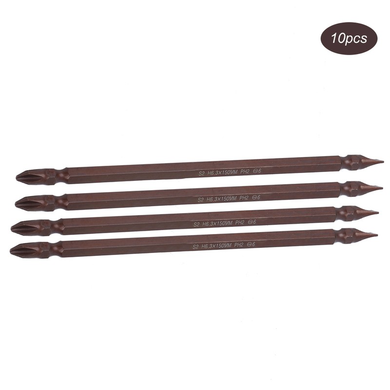 10Pcs Double End Screwdriver Bits H6.3 Magnetic CrossShaped Bit Long