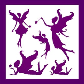 Fairy Girl with Wings Stencil, 5.5 x 5.5 Inch Reusable Plastic Template for Painting Fantasy Crafts DIY Projects and Home Decor