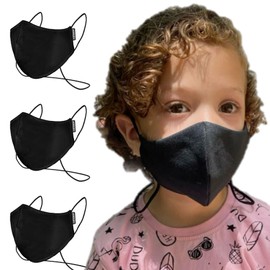 Anilev Set of 3 Approved Washable Face Masks | Reusable Black Fabric Mask with Pendant and 3-Layer Regulators | Large, Medium and Small Masks from Spain