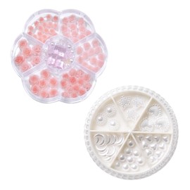 siyuwuro 3D Nail Charms Acrylic Rose Flower Butterfly Flowers Pearls Rhinestones Nail Design Supplies Decoration Accessories for DIY Nails Art, Craft Decoration (Pearl Rose Set)