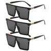 Dollger Square Oversized Sunglasses for Women Men Trendy Flat Top