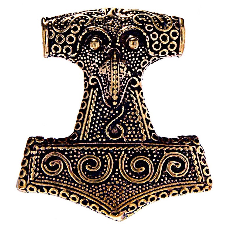 Kiss of Leather Thor's Hammer Pendant Bronze No. 57, Bronze,