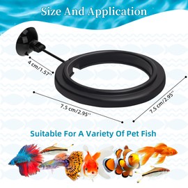 DaToo Small Fish Feeding Ring Round Mini Aquarium Feeder with Strong Suction Cup Floating Fish Feeder Ring for Betta Goldfish Guppy