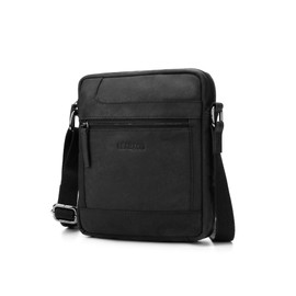 LEABAGS Leather Shoulder Bag Men's - Messenger Bag Men's Handbag, Vintage Genuine Leather Crossbody Bag Men, Handbags Work Bag Carry Bag, Shoulder Bag for Men, Nature black, Casual, classic, vintage