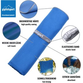 gipfelsport Microfibre Towel Set2 1x S(80x40cm) & 1x XL(180x80cm) Blue