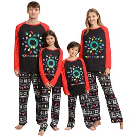 Christmas Pajamas for Family-Christmas Matching Family Pyjamas,Cotton Family Christmas Pyjamas Set, Matching Pajamas for Couples Xmas Pjs,Xmas Sleepwear Nightwear for Women Men Adult Kids