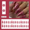 Medium Almond Press on Nails Fake Nails with 3D Pink