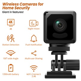Mini Camera, 4K WiFi Wireless Camera Micro Portable Nanny Cam with Motion Detection, Cloud & SD Storage, Night Vision, Smart HD Tiny Security Cameras for Home Pet Baby Office Indoor Outdoor