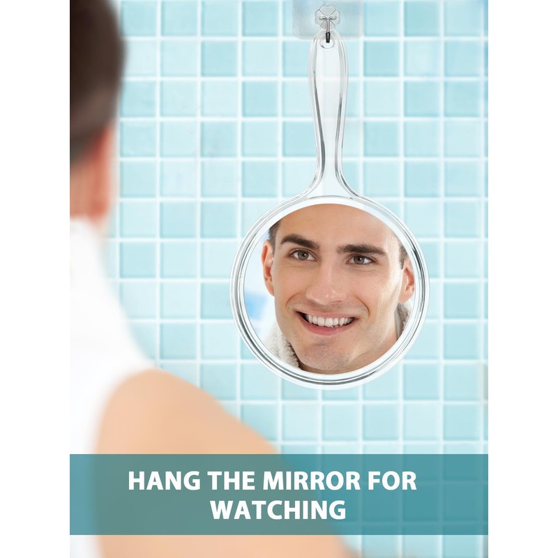 Macaki Hand Mirror, Double-Sided 1X/15X Magnifying Mirror with Handle, Acrylic,
