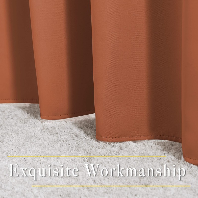 NICETOWN Blackout Burnt Orange Curtain & Drape - Room Darkening