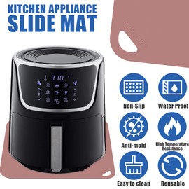 Heat Resistant Mat for Air Fryer Anti-slip mat for kitchen appliances, 1 Pcs Kitchen Countertop Heat Protector Mat Kitchen Hot Pads for Ninja Foodi Air Fryer, Coffee Maker(Chocolate color 14x14inch)