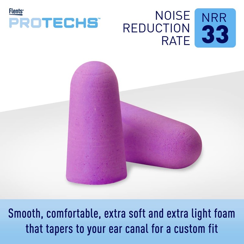 Flents Protechs Foam Ear Plugs, 10 Pair with Case for