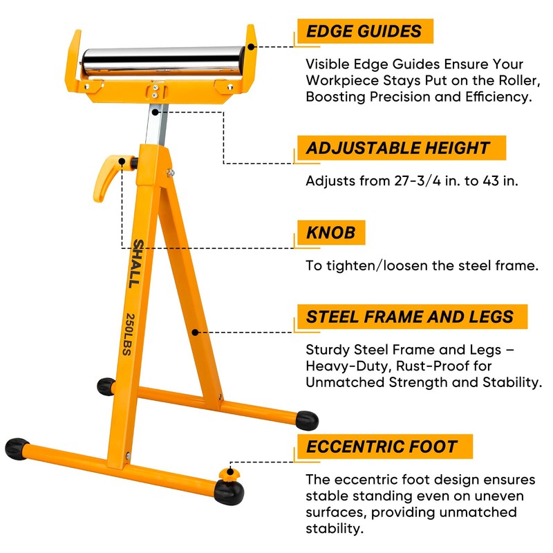 SHALL 2-Pack Folding Roller Stand - Heavy Duty 250 LBS