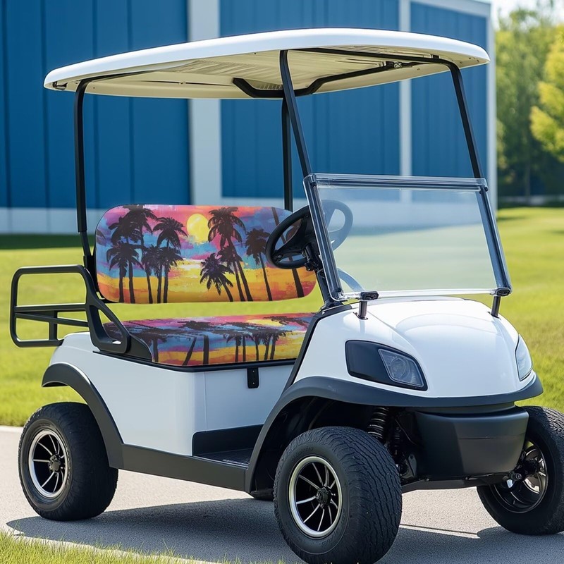 Darisoco Sun Palm Golf Cart Seat Covers Heavy-Duty 600D Oxford