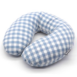 Edomi Buckwheat Pillow for Side Sleepers Cervical Neck Cooling Pillows U Shaped Pillow Ergonomic Travel Head Pillow for Sleeping Buckwheat Hulls Filling Removable Cotton Cover (12x12 inch, Blue)