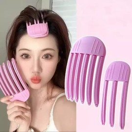 플러피 헤어핀 컬링 뱅스 클립 헤어 루트 볼륨업 여성용 고정형 패션 롤러 [3-6-teeth-pink] Fluffy Hairpin Curling Bangs Clip Hair Root Volume Up Women's Fixed Fashion Roller [3-6-teeth-pink]