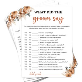 GOODBANER Bridal Shower Games 30 Guests, Wedding Shower Games, Boho Wedding Game Cards Activity Party Supplies, Engagement Party Games /05