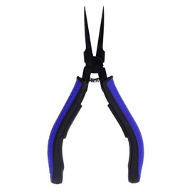 Flat Nose Pliers, Long Reach Needle Nose Pliers, Carbon Steel Jaw TPR Handle Jewelry Making Pliers Tool Flat Long Nose Pliers for DIY Electronics