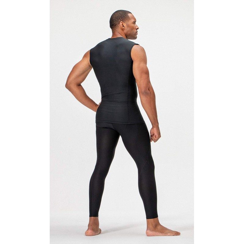 DEVOPS 3 Pack Men's Athletic Compression Shirts Sleeveless (2X-Large, Black/Navy/White)