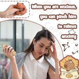 Meooeck 24 Pcs Capybara Stress Balls for Adults Mini Capybara Stretchy Fidget Ball Fake Animal Squeeze Balls for Easter Basket Stuffer Easter Egg Filler Party Gift ADHD Autism Anxiety