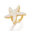 WOWORAMA Chunky Starfish Rings for Women White Resin Pearl Star