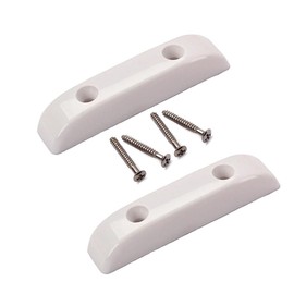 TUOREN 4Pcs Bass Guitar Thumb Rest Plastic Bass Finger Rest Thumbrest with Screws Compatible with Precision Fender Bass Electric Guitar (White)