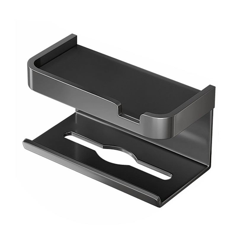 Toilet Paper Dispenser Shelf Space Saving Multifunction Wall Mounted Self