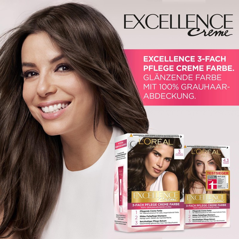 L'Oréal Paris Excellence Cream Pack of 3 x 268 g