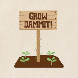 CafePress Grow Dammit Tote Bag Reusable Natural Beige Canvas Shopping Bag