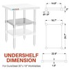 Galvanized Under Shelf for Work Tables - DuraSteel Extra Adjustable