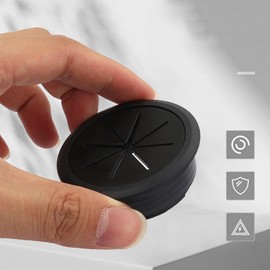 Flexible Cable Grommets 2 Pieces 60 mm Cable Grommets Cable Grommets Cable Grommets Plastic for Desks Office Worktops Black