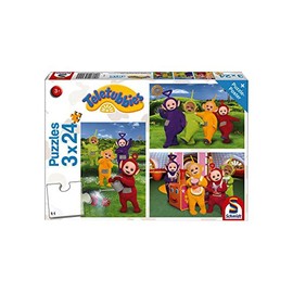 Schmidt Spiele 56244 Teletubbies, Teletubby-Land, Kinderpuzzle, 3x24 Teile, Weiss